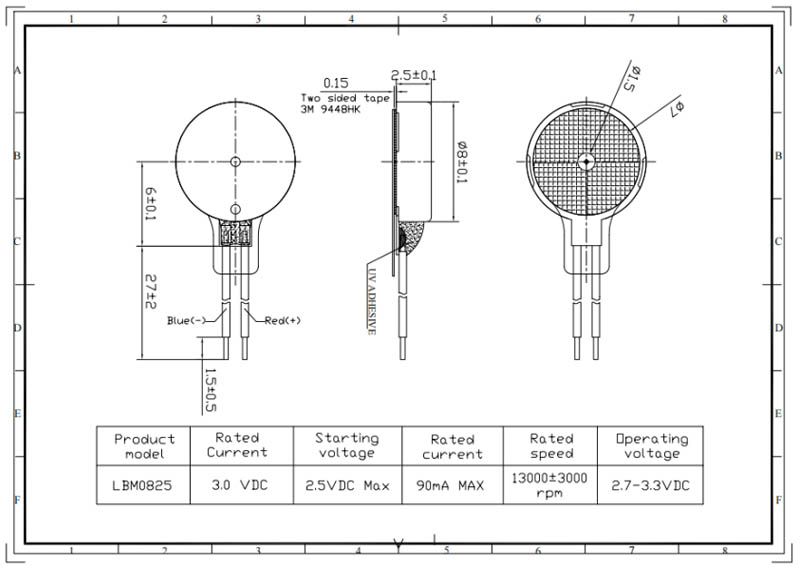 मिनी ब्रशलेस मोटर अभियांत्रिकी रेखाचित्र