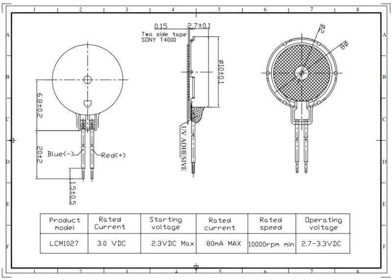 DC-Bürstenmotor Technische Zeichnung